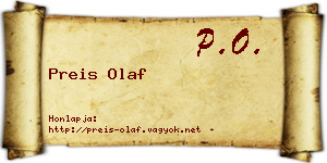 Preis Olaf névjegykártya